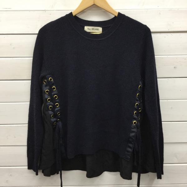 レイビームス Ray BEAMS ニット、セーター セーター ニット 無地 紺 / ネイビー / レディース USED 古着 中古 10024329