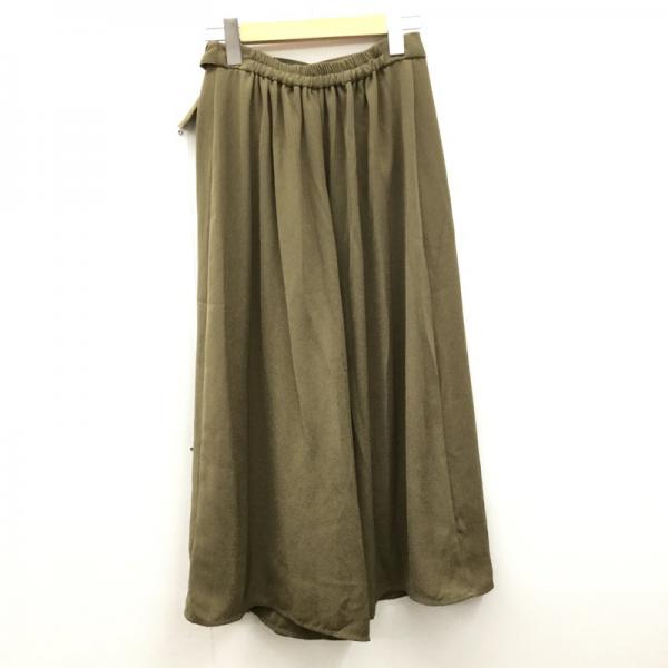 マジェスティックレゴン MAJESTIC LEGON パンツ ワイドパンツ スカンツ S 無地 カーキ / カーキ / レディース USED 古着 中古 10024764