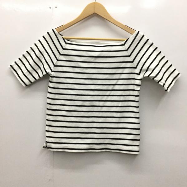 ジーナシス JEANASIS カットソー  半袖カットソー ボーダー FREE ボーダー柄 白 / ホワイト / X 黒 / ブラック /  レディース USED 古着 中古 10024815