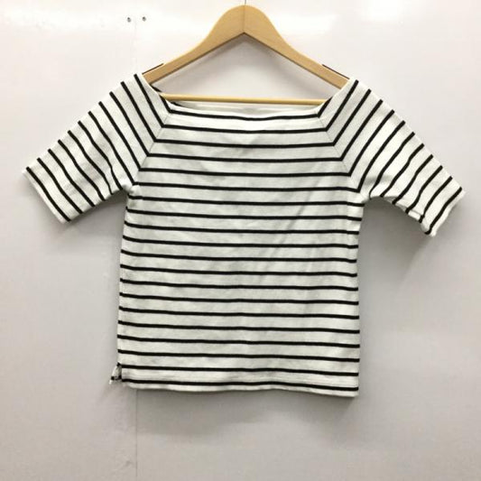 ジーナシス JEANASIS カットソー  半袖カットソー ボーダー FREE ボーダー柄 白 / ホワイト / X 黒 / ブラック /  レディース USED 古着 中古 10024815