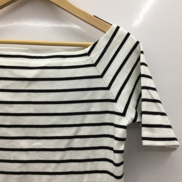 ジーナシス JEANASIS カットソー  半袖カットソー ボーダー FREE ボーダー柄 白 / ホワイト / X 黒 / ブラック /  レディース USED 古着 中古 10024815