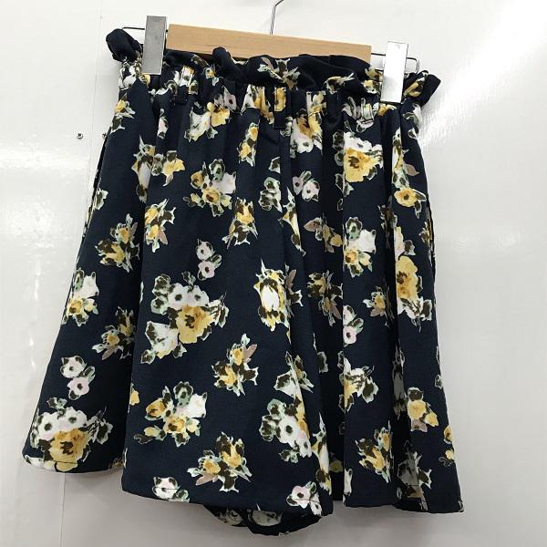 ローリーズファーム LOWRYS FARM パンツ ショーツ 花柄 FREE 紺 / ネイビー / レディース USED 古着 中古 10024865