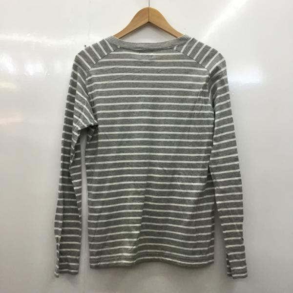 タケオキクチ TAKEO KIKUCHI Tシャツ ロンT 長袖カットソー ボーダー 2 ボーダー柄 灰 / グレー / メンズ USED 古着 中古 10024971