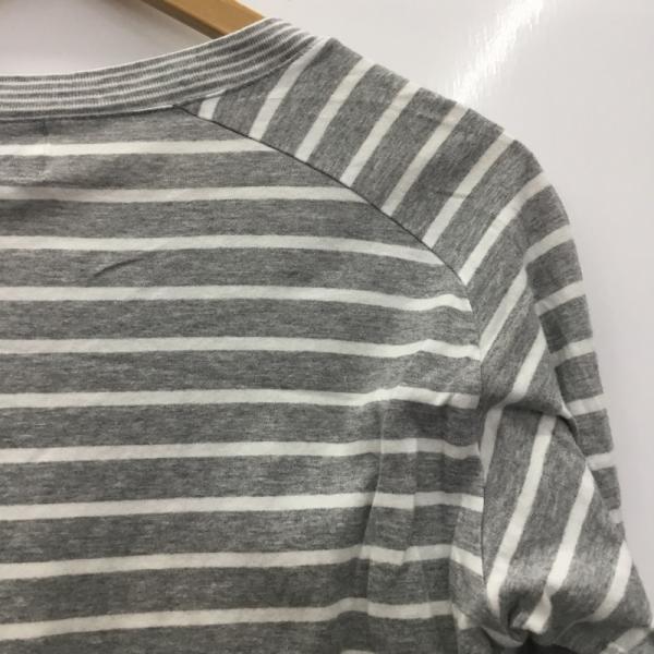 タケオキクチ TAKEO KIKUCHI Tシャツ ロンT 長袖カットソー ボーダー 2 ボーダー柄 灰 / グレー / メンズ USED 古着 中古 10024971