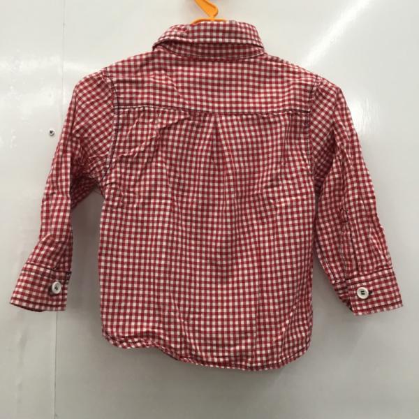 グローバルワーク GLOBAL WORK シャツ、ブラウス キッズ 長袖シャツ S S チェック 白 / ホワイト / X 赤 / レッド / メンズ USED 古着 中古 10025153