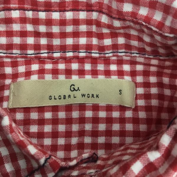 グローバルワーク GLOBAL WORK シャツ、ブラウス キッズ 長袖シャツ S S チェック 白 / ホワイト / X 赤 / レッド / メンズ USED 古着 中古 10025153