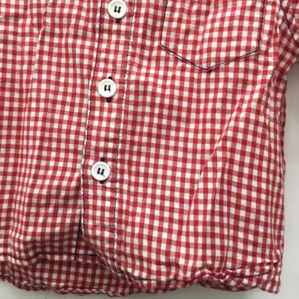 グローバルワーク GLOBAL WORK シャツ、ブラウス キッズ 長袖シャツ S S チェック 白 / ホワイト / X 赤 / レッド / メンズ USED 古着 中古 10025153