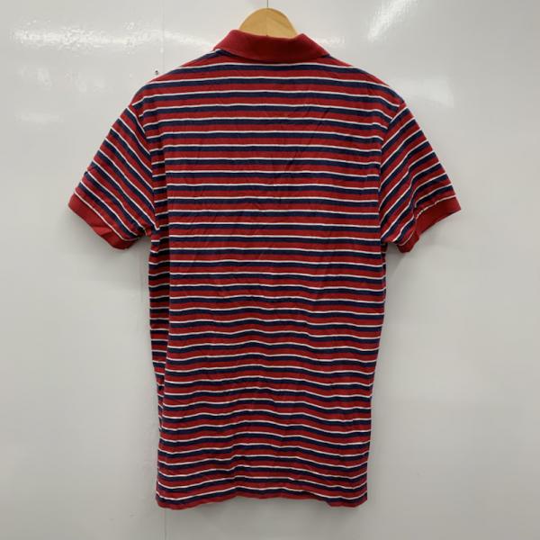 ポロバイラルフローレン Polo by RALPH LAUREN ポロシャツ ポロシャツ 半袖 ボーダー ロゴマーク M ボーダー柄 赤 / レッド / メンズ USED 古着 中古 10025644