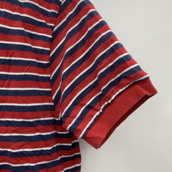ポロバイラルフローレン Polo by RALPH LAUREN ポロシャツ ポロシャツ 半袖 ボーダー ロゴマーク M ボーダー柄 赤 / レッド / メンズ USED 古着 中古 10025644