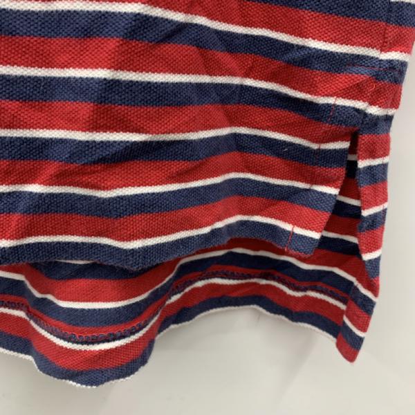 ポロバイラルフローレン Polo by RALPH LAUREN ポロシャツ ポロシャツ 半袖 ボーダー ロゴマーク M ボーダー柄 赤 / レッド / メンズ USED 古着 中古 10025644