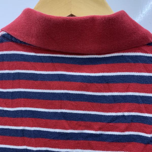 ポロバイラルフローレン Polo by RALPH LAUREN ポロシャツ ポロシャツ 半袖 ボーダー ロゴマーク M ボーダー柄 赤 / レッド / メンズ USED 古着 中古 10025644