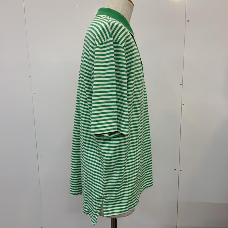 ポロゴルフラルフローレン POLOGOLF ポロシャツ 半袖 ボーダー ワンポイント L ボーダー柄 X ワンポイント 緑 / グリーン / X 白 / ホワイト / メンズ USED 古着 中古 10025650