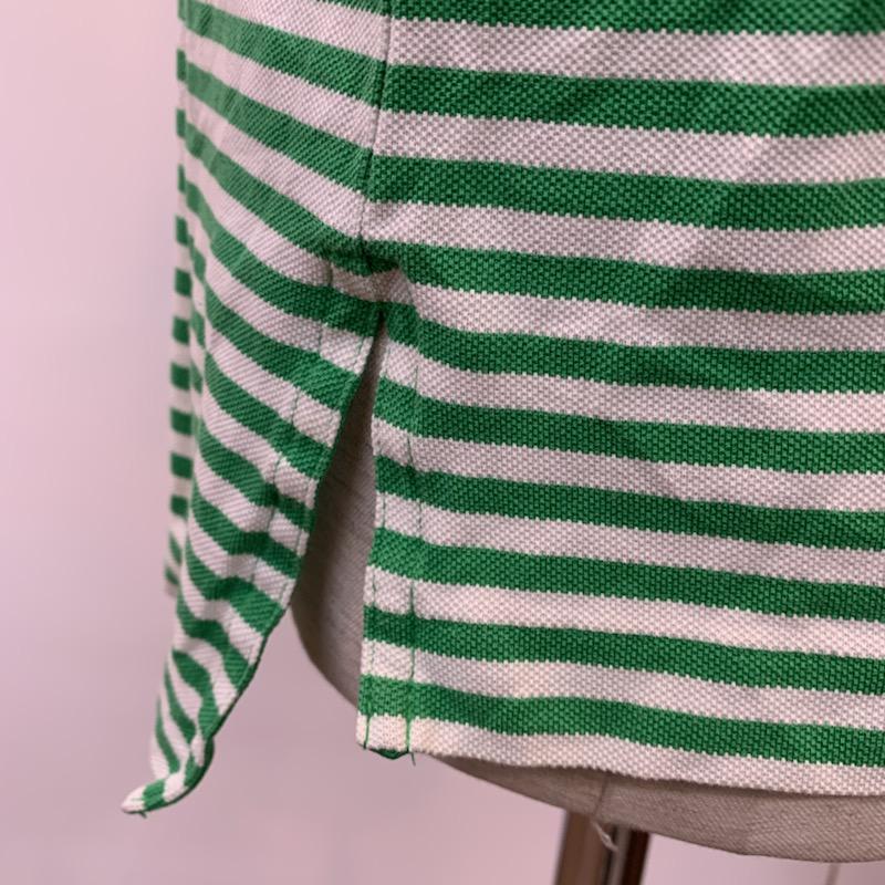 ポロゴルフラルフローレン POLOGOLF ポロシャツ 半袖 ボーダー ワンポイント L ボーダー柄 X ワンポイント 緑 / グリーン / X 白 / ホワイト / メンズ USED 古着 中古 10025650