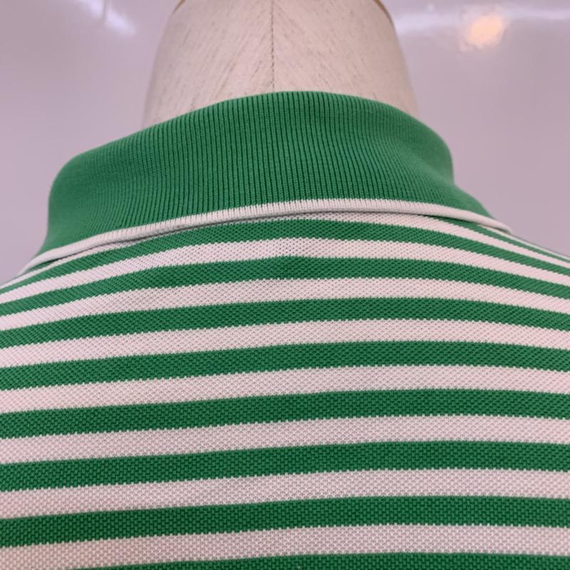 ポロゴルフラルフローレン POLOGOLF ポロシャツ 半袖 ボーダー ワンポイント L ボーダー柄 X ワンポイント 緑 / グリーン / X 白 / ホワイト / メンズ USED 古着 中古 10025650