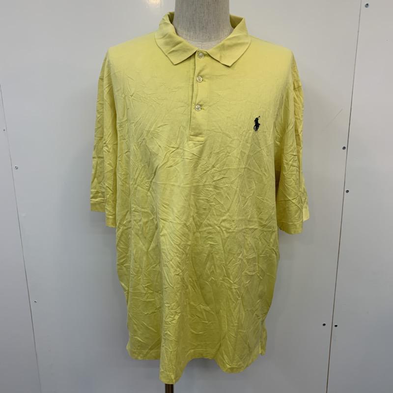ポロバイラルフローレン Polo by RALPH LAUREN ポロシャツ 半袖 無地 ワンポイント XL 無地 X ワンポイント 黄 / イエロー / メンズ USED 古着 中古 10025651