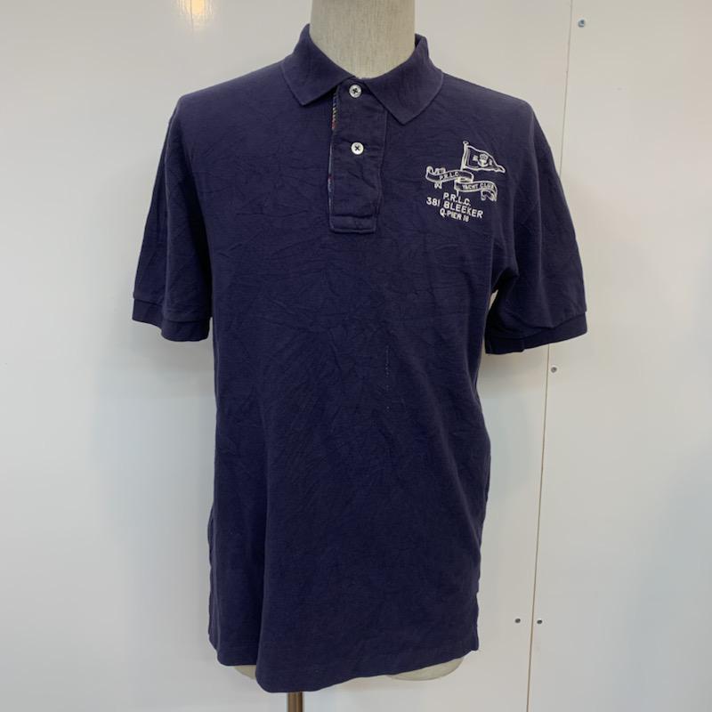 ポロバイラルフローレン Polo by RALPH LAUREN ポロシャツ 半袖 無地 ワンポイント S 無地 X ワンポイント 紺 / ネイビー / メンズ USED 古着 中古 10025664