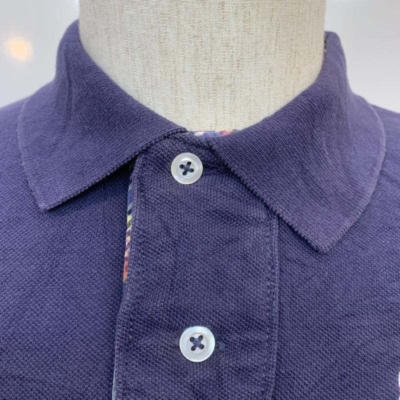 ポロバイラルフローレン Polo by RALPH LAUREN ポロシャツ 半袖 無地 ワンポイント S 無地 X ワンポイント 紺 / ネイビー / メンズ USED 古着 中古 10025664