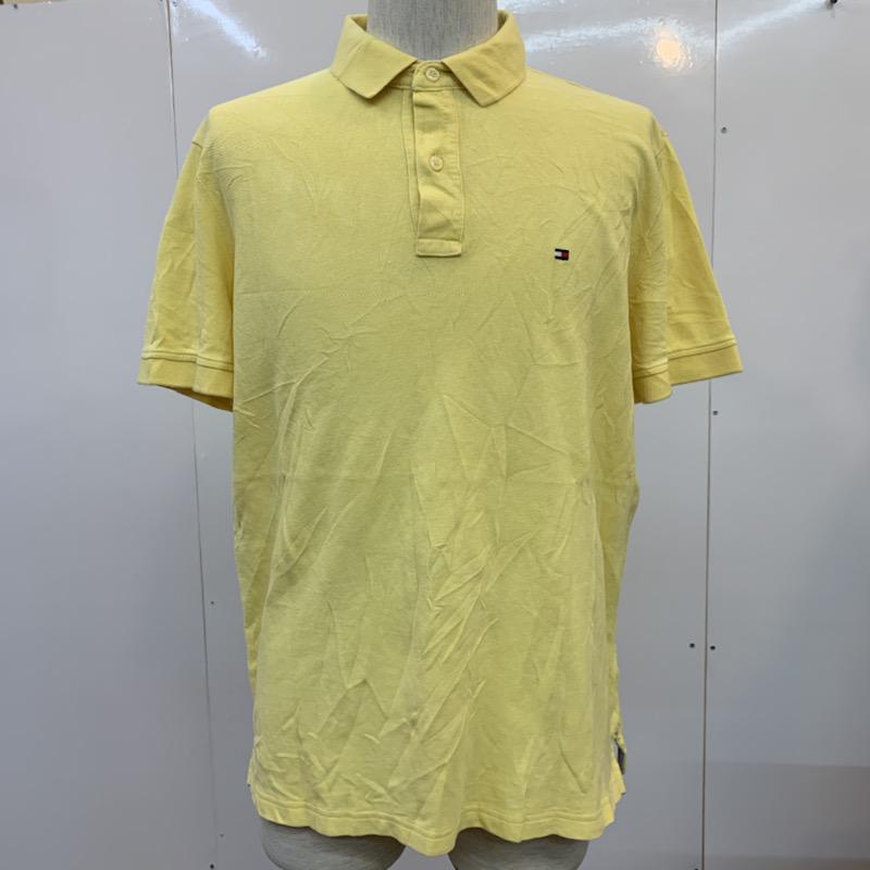 トミーヒルフィガー TOMMY HILFIGER ポロシャツ 半袖 無地 ワンポイント L 無地 X ワンポイント 黄 / イエロー / メンズ USED 古着 中古 10025692