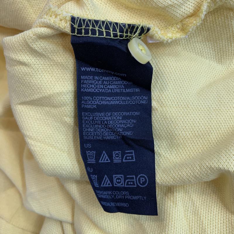 トミーヒルフィガー TOMMY HILFIGER ポロシャツ 半袖 無地 ワンポイント L 無地 X ワンポイント 黄 / イエロー / メンズ USED 古着 中古 10025692