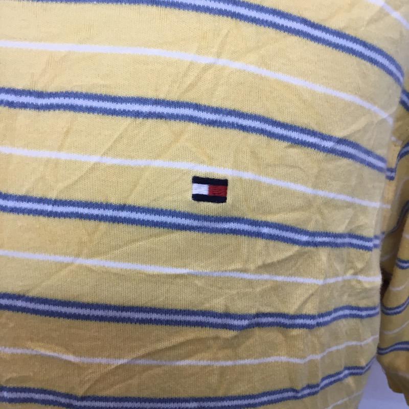 トミーヒルフィガー TOMMY HILFIGER ポロシャツ ポロシャツ 半袖 ロゴマーク ボーダー S ボーダー柄 メンズ USED 古着 中古 10025694