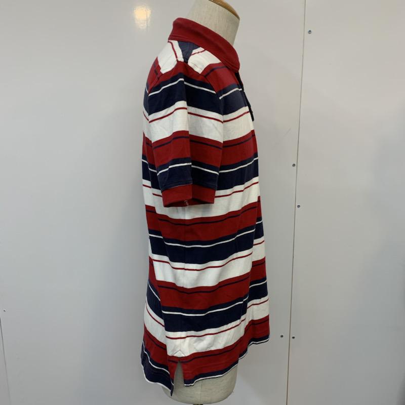 トミーヒルフィガー TOMMY HILFIGER ポロシャツ 半袖 ボーダー ワンポイント M ボーダー柄 X ワンポイント 白 / ホワイト / X 赤 / レッド / X 紺 / ネイビー / メンズ USED 古着 中古 10025711