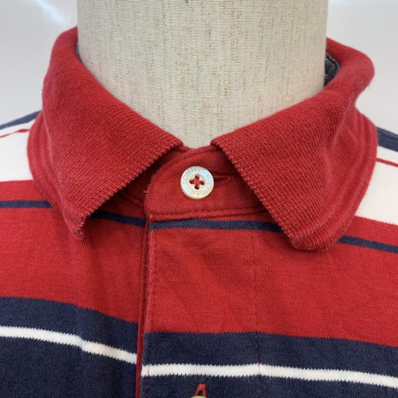 トミーヒルフィガー TOMMY HILFIGER ポロシャツ 半袖 ボーダー ワンポイント M ボーダー柄 X ワンポイント 白 / ホワイト / X 赤 / レッド / X 紺 / ネイビー / メンズ USED 古着 中古 10025711