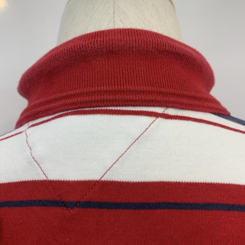 トミーヒルフィガー TOMMY HILFIGER ポロシャツ 半袖 ボーダー ワンポイント M ボーダー柄 X ワンポイント 白 / ホワイト / X 赤 / レッド / X 紺 / ネイビー / メンズ USED 古着 中古 10025711