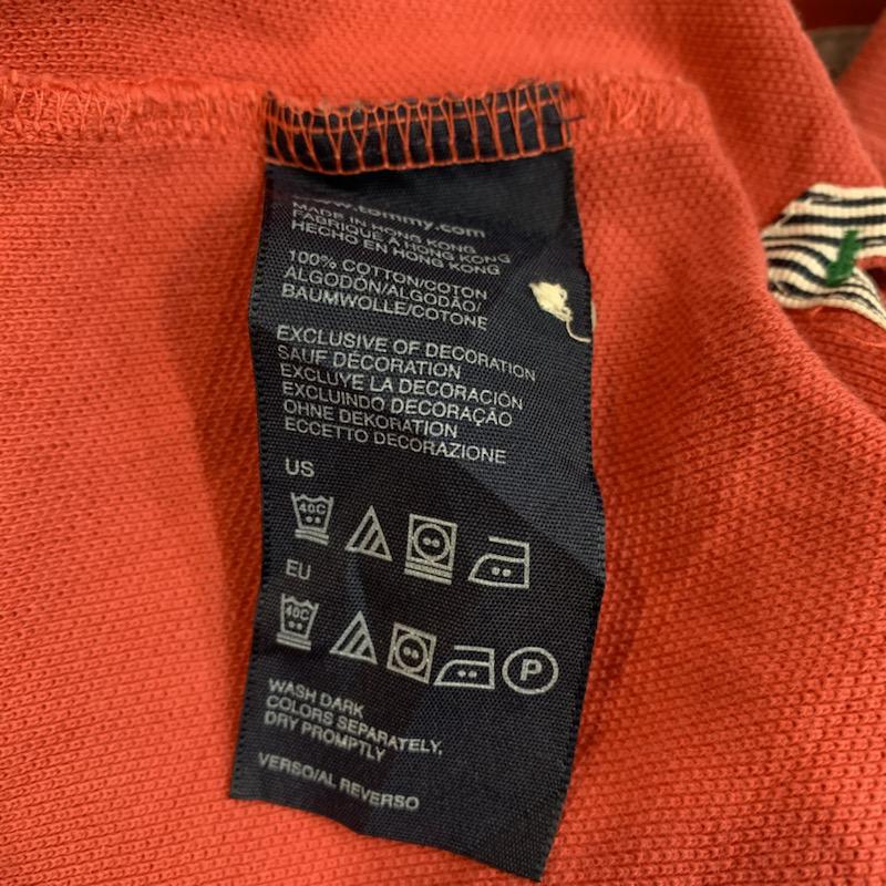 トミーヒルフィガー TOMMY HILFIGER ポロシャツ 半袖 無地 ワンポイント M 無地 X ワンポイント 赤 / レッド / メンズ USED 古着 中古 10025716