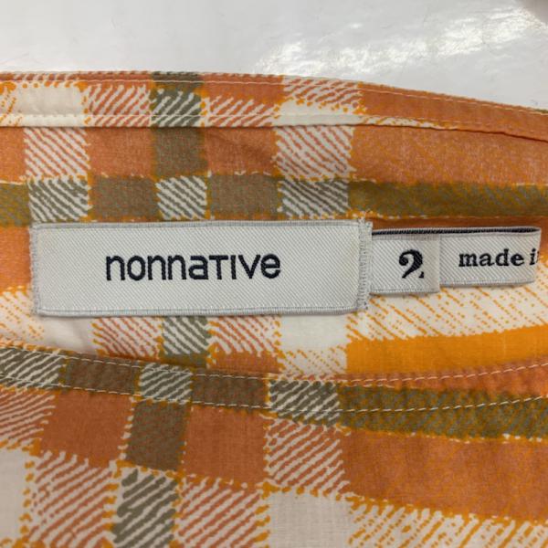 ノンネイティブ nonnative カットソー 長袖カットソー チェック 2 チェック 橙 / オレンジ / メンズ USED 古着 中古 10025742