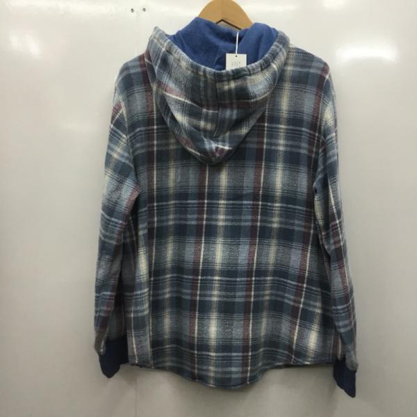 ディセンダント DESCENDANT シャツ、ブラウス 長袖 長袖シャツ チェック フーディ DESCENDANT HOODED LS SHIRT 191WVDS-SHM01 タグ付き 1 チェック 青 / ブルー / X 水色 / ライトブルー / メンズ USED 古着 中古 10025933