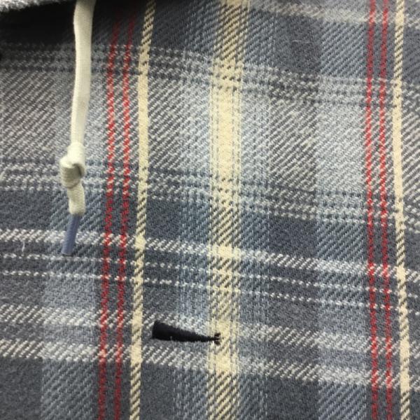 ディセンダント DESCENDANT シャツ、ブラウス 長袖 長袖シャツ チェック フーディ DESCENDANT HOODED LS SHIRT 191WVDS-SHM01 タグ付き 1 チェック 青 / ブルー / X 水色 / ライトブルー / メンズ USED 古着 中古 10025933