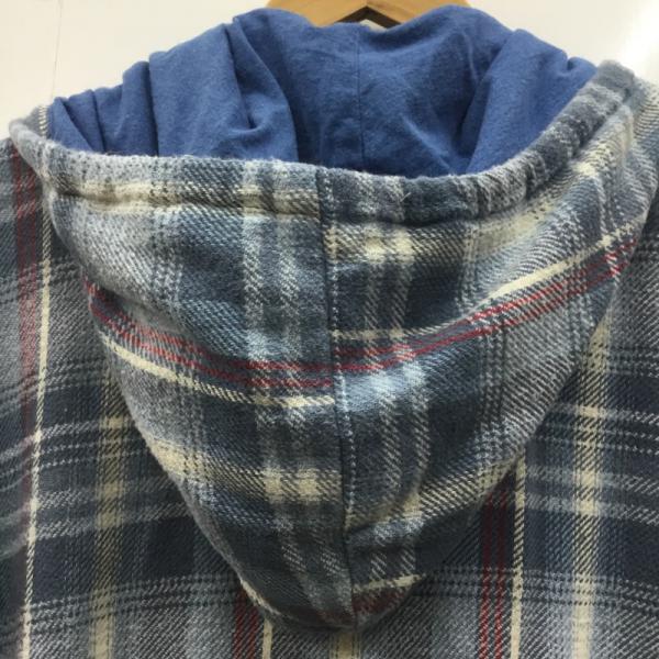 ディセンダント DESCENDANT シャツ、ブラウス 長袖 長袖シャツ チェック フーディ DESCENDANT HOODED LS SHIRT 191WVDS-SHM01 タグ付き 1 チェック 青 / ブルー / X 水色 / ライトブルー / メンズ USED 古着 中古 10025933