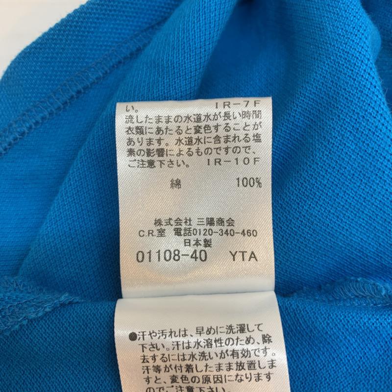 バーバリーブラックレーベル BURBERRY BLACK LABEL ポロシャツ 半袖 ワンポイント 無地 2 無地 X ワンポイント 水色 / ライトブルー / メンズ USED 古着 中古 10026074