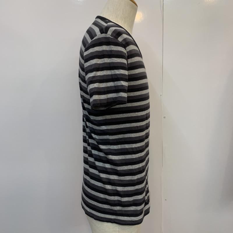 バーバリーブラックレーベル BURBERRY BLACK LABEL Tシャツ 半袖 ボーダー ワンポイント 2 ボーダー柄 X ワンポイント 黒 / ブラック / X 灰 / グレー / メンズ USED 古着 中古 10026292