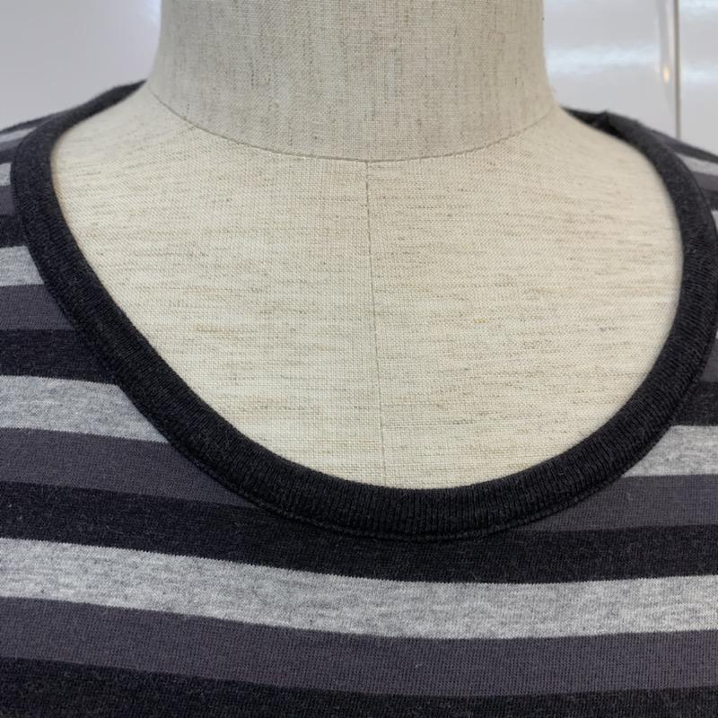 バーバリーブラックレーベル BURBERRY BLACK LABEL Tシャツ 半袖 ボーダー ワンポイント 2 ボーダー柄 X ワンポイント 黒 / ブラック / X 灰 / グレー / メンズ USED 古着 中古 10026292