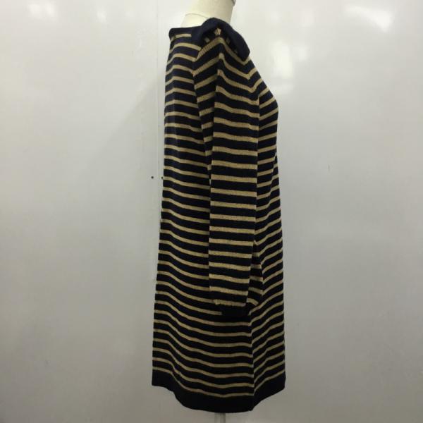 ビームス ハート BEAMS HEART ニット、セーター チュニック ニット セーター 長袖 ボーダー Vネック FREE ボーダー柄 レディース USED 古着 中古 10026620