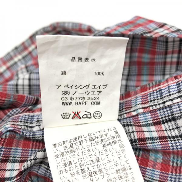 アベイシングエイプ A BATHING APE シャツ、ブラウス 長袖シャツ チェック PIRATE M チェック メンズ USED 古着 中古 10027269