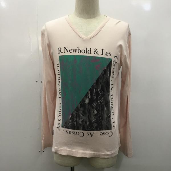 アール・ニューボールド R.NEWBOLD Tシャツ Tシャツ 長袖 ロンT ロゴ Vネック L 桃 / ピンク / メンズ USED 古着 中古 10027319