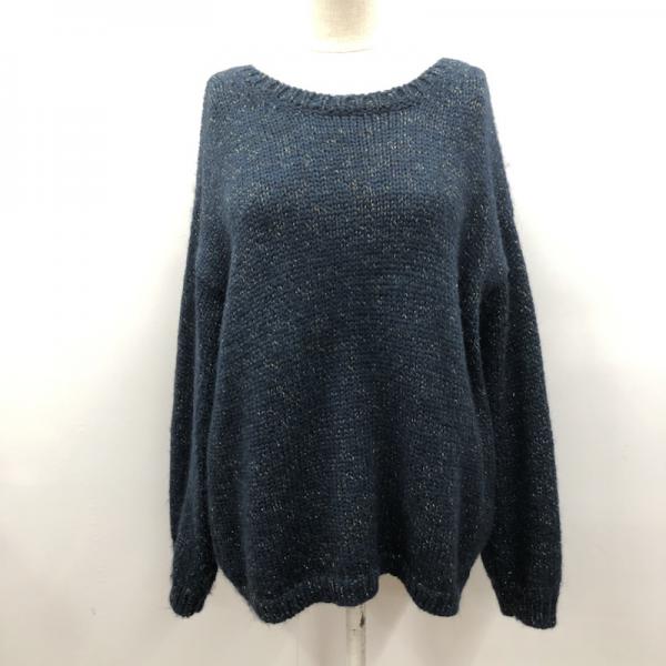 ビューティアンドユースユナイテッドアローズ BEAUTY&YOUTH UNITED ARROWS ニット、セーター セーター ニット 長袖 無地 クルーネック 無地 紺 / ネイビー / レディース USED 古着 中古 10027558