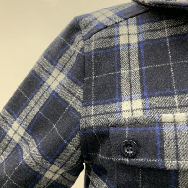 エックスガール X-girl ジャケット、上着 アウター ジャケット チェック ジップアップ X-girl HOLIDAY CPO JACKET 1 チェック 青 / ブルー / X 灰 / グレー / X 紺 / ネイビー / レディース USED 古着 中古 10027610
