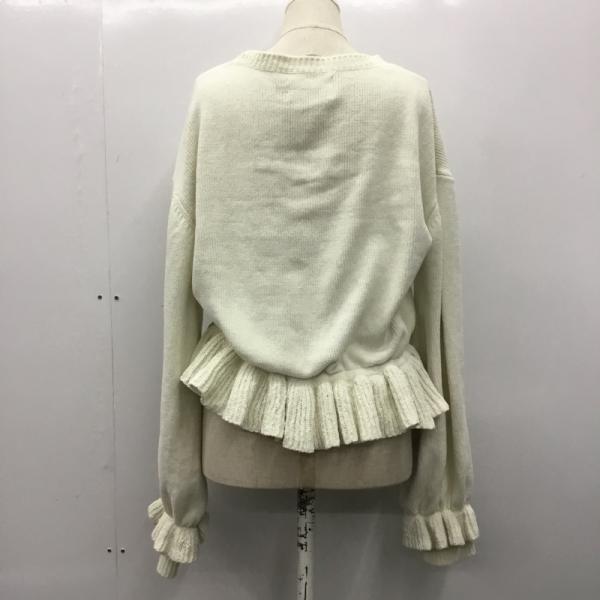 レイビームス Ray BEAMS ニット、セーター セーター ニット 長袖 無地 フリル 無地 白 / ホワイト / レディース USED 古着 中古 10027885