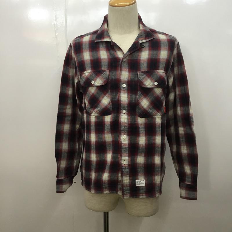 ダブルタップス W)TAPS シャツ、ブラウス 長袖 WTAPS 091GWDT-SHM03 チェック S チェック 白 / ホワイト / X 赤 / レッド / X 紺 / ネイビー / メンズ USED 古着 中古 10028267