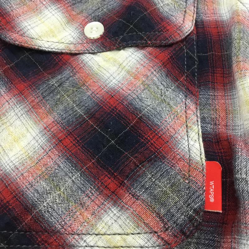 ダブルタップス W)TAPS シャツ、ブラウス 長袖 WTAPS 091GWDT-SHM03 チェック S チェック 白 / ホワイト / X 赤 / レッド / X 紺 / ネイビー / メンズ USED 古着 中古 10028267