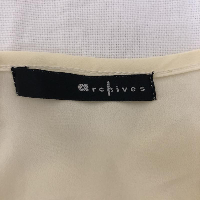 アルシーヴ archives カットソー 七分袖 M 無地 X 刺繍 X  白 / ホワイト / X 黒 / ブラック / X 金 / ゴールド /  レディース USED 古着 中古 10029108