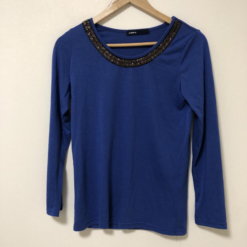 アズノゥアズ as know as カットソー 長袖 ビーズ 無地 X  青 / ブルー / X 黒 / ブラック / X 茶 / ブラウン /  レディース USED 古着 中古 10029116