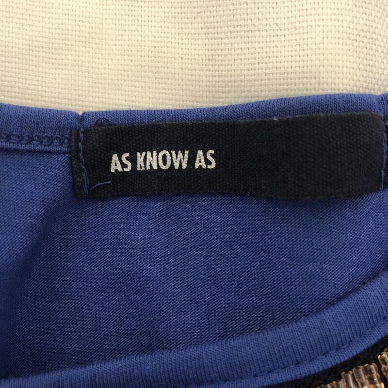 アズノゥアズ as know as カットソー 長袖 ビーズ 無地 X  青 / ブルー / X 黒 / ブラック / X 茶 / ブラウン /  レディース USED 古着 中古 10029116