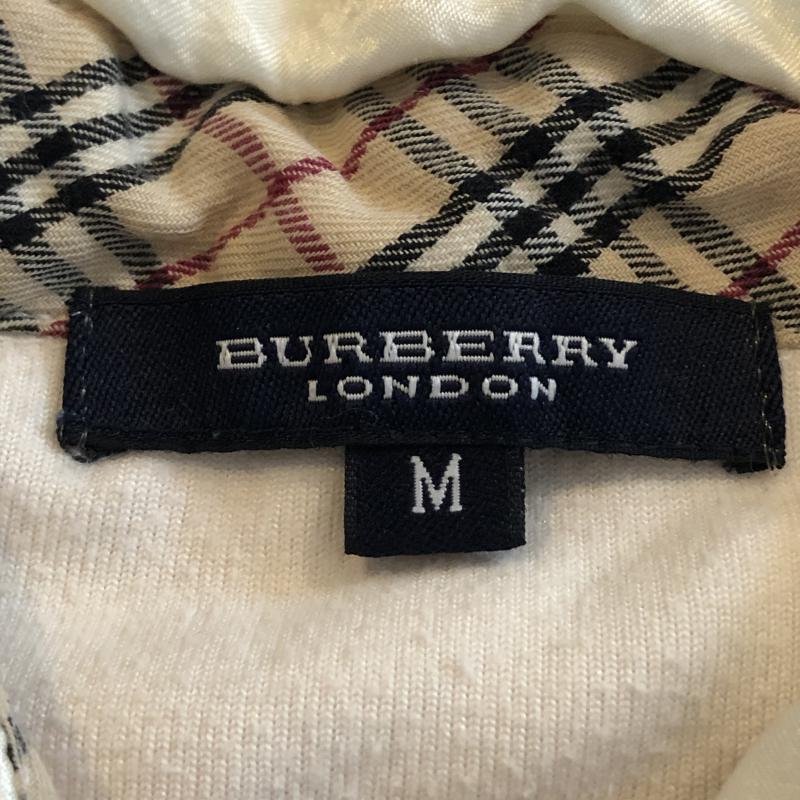 バーバリーロンドン Burberry London ポロシャツ 長袖 コーデュロイカットソー サテン M 無地 X プリント X ロゴ、文字 X ワンポイント X 刺繍 X チェック 桃 / ピンク / X 白 / ホワイト / X 灰 / グレー / レディース USED 古着 中古 10029156