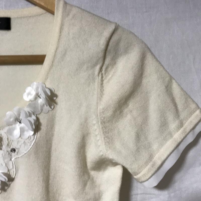 クイーンズコート QUEENS COURT ニット、セーター 半袖 2 無地 オフホワイト / オフホワイト / レディース USED 古着 中古 10029212