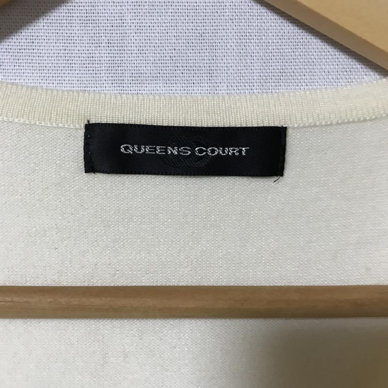 クイーンズコート QUEENS COURT ニット、セーター 半袖 2 無地 オフホワイト / オフホワイト / レディース USED 古着 中古 10029212