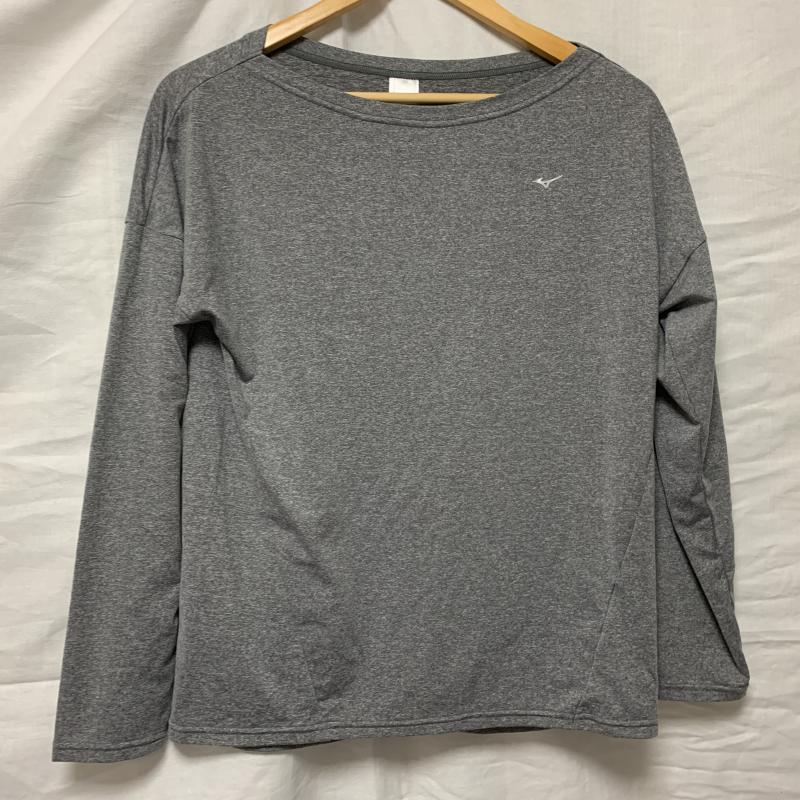 ミズノ MIZUNO カットソー 長袖 S ワンポイント X 無地 灰 / グレー /  レディース USED 古着 中古 10029328